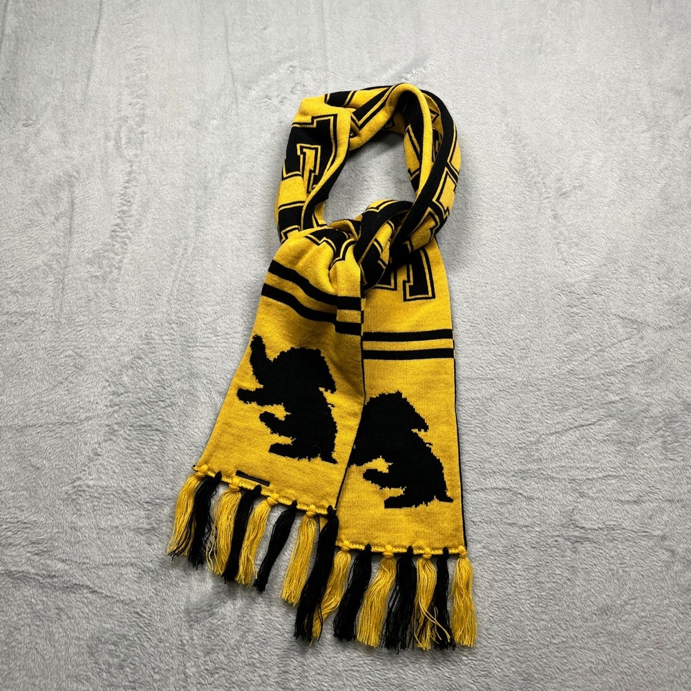 Harry Potter Hufflepuff Scarf Yellow Black Knit Badger Reversible Unisex OS